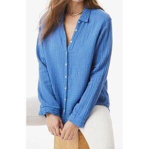 Xirena Scout Gauze Button Down Shirt Top Blouse Size XS Blue Spell Cotton